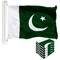 G128 5 Pack: Pakistan Pakistani Flag | 3x5 Ft | LiteWeave Pro Series Printed 150D Polyester | Country Flag, Indoor/Outdoor, Vibrant Colors, Brass Grommets, Thicker and More Durable Than 100D 75D Poly